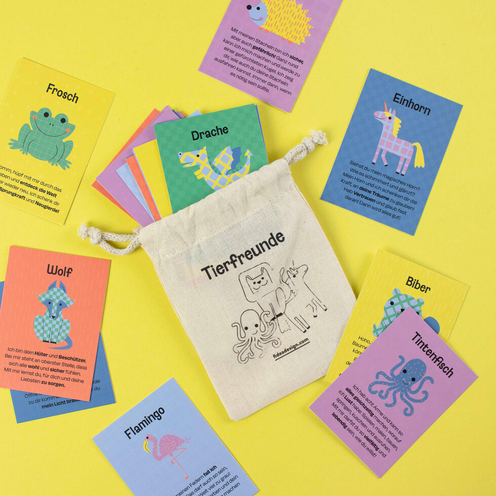 Power animals card set for children 