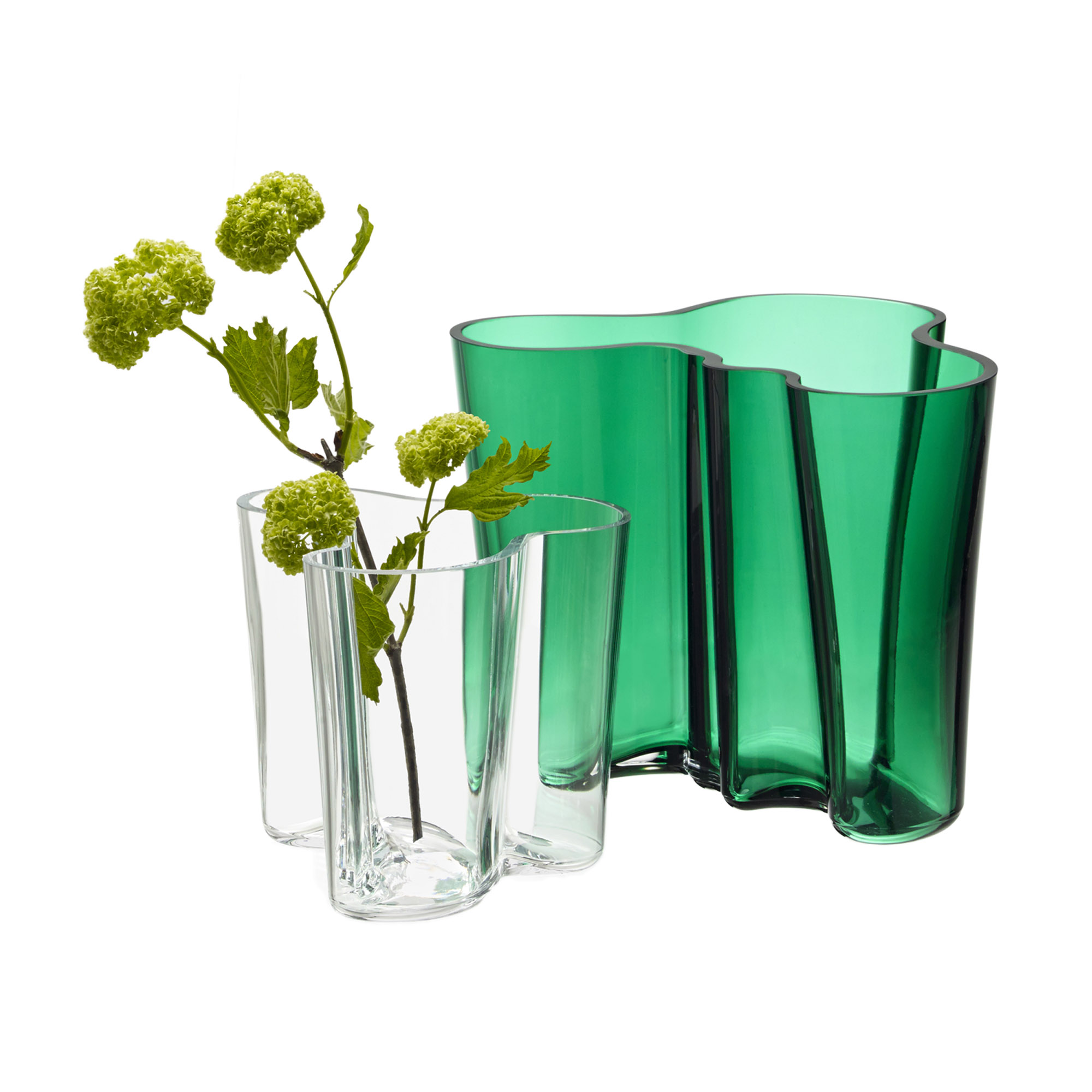 AALTO Gewellte Vase 16.0 cm emerald