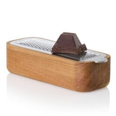 Fine table grater with wooden bowl 