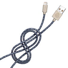 USB I-Phone Kabel 2m 
Recycling Netz blau 