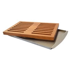 Planche à pain en bois de cerisier
avec plateau en acier inoxydable 