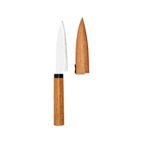 Couteau d'office avec fourreau en bois 