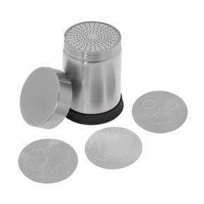 Decoration/cocoa shaker with 4 inserts 