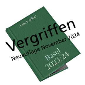 Neuauflage ende November 2024
Essen gehn! Basel 
Gutscheinbuch 2023 / 2024 Essen gehn! Basel Gutscheinbuch