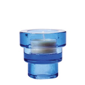Candlestick 2in1 glass blue 