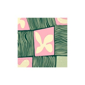 Papierservietten 
Korheuk rosa / grün 