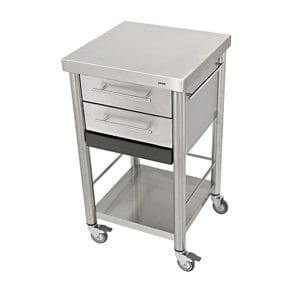 Kitchen trolley stainless steel2 drawers50 x 50 