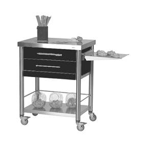Kitchen trolley Corian black2 drawers50 x 70 