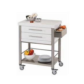Kitchen trolley Corian white2 drawers50 x 70 