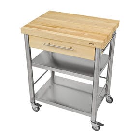 Wagon-cuisine en bois longitudinal de hêtre blanc,1 tiroir50 x 70 