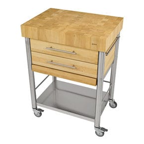 Kitchen trolley white beech forehead wood2 drawers50 x 70 