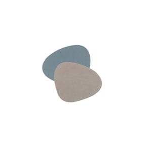 Dessous de verre
bleu clair/gris clair courbe 11x13 