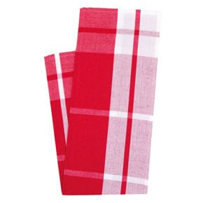 Kitchen towel, check big red 