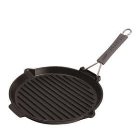 Cast iron grill pan with folding handle 24 cm 