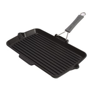 Cast iron grill pan with folding handle 21 x 34 cm 