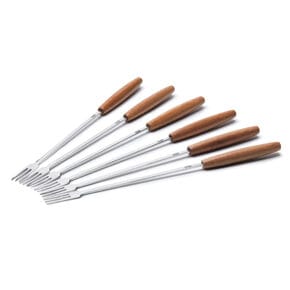 Cheese fondue fork with wooden handle
Set of 6 