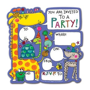 Einladungskarte 
Animals Party 