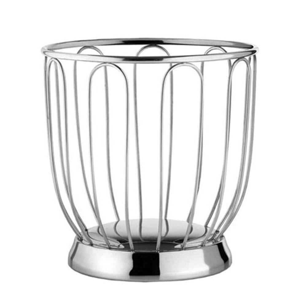 ALESSIFruit basket high with stainless steel rods 