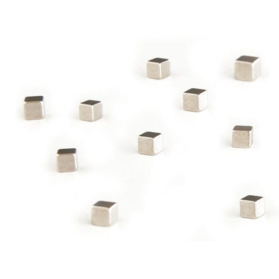 Magnet cube silver set of 10 