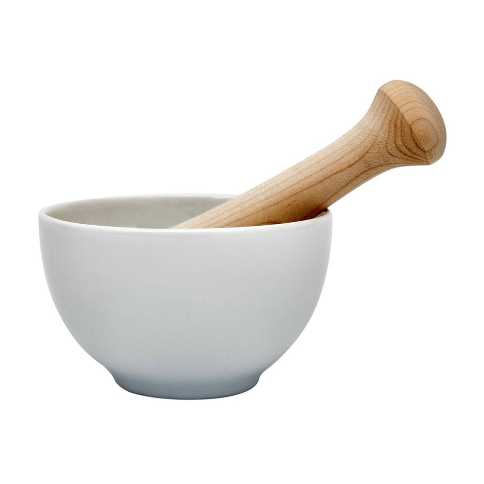 Mortar with wooden pestle 