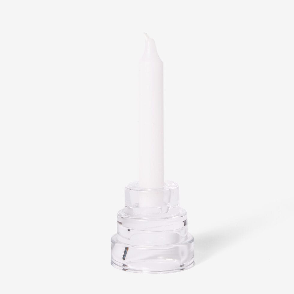 Candlestick 2in1 clear glass 