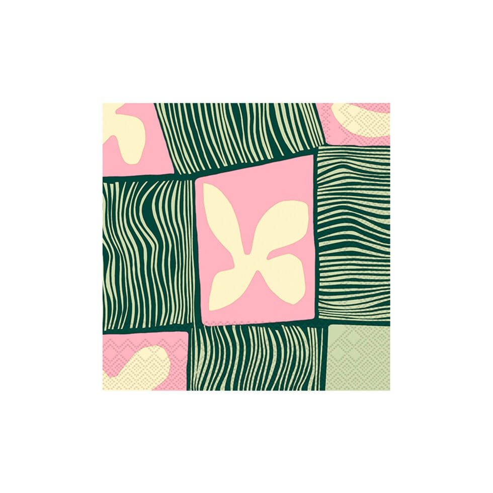 Papierservietten 
Korheuk rosa / grün 