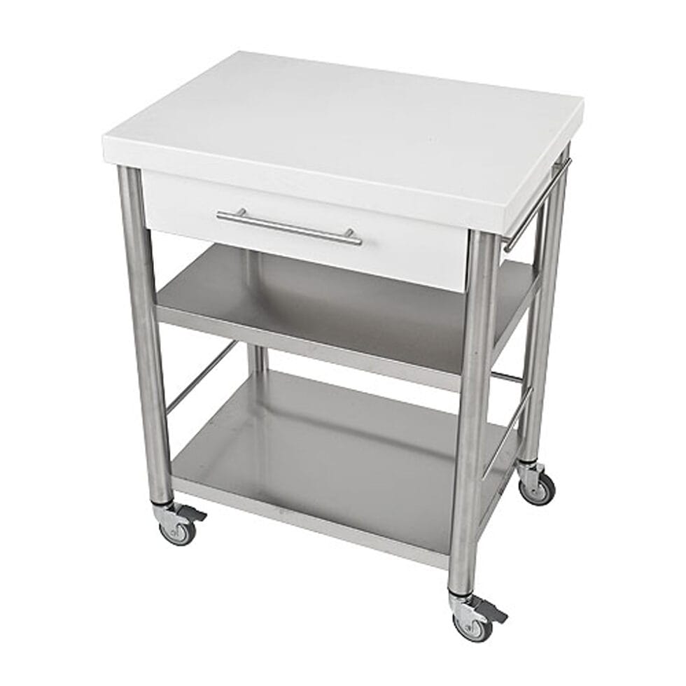 Kitchen trolley Corian white1 drawer50 x 70 