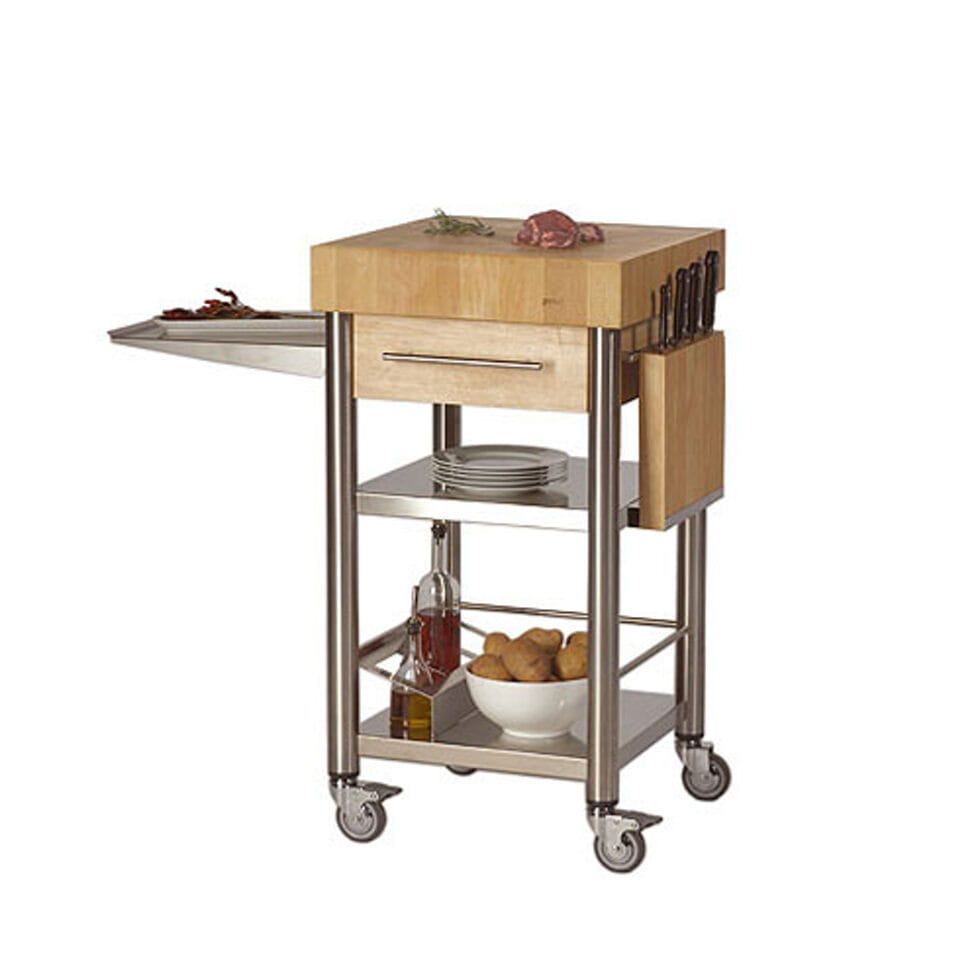 Kitchen trolley white beech forehead wood,1 drawer50 x 50 