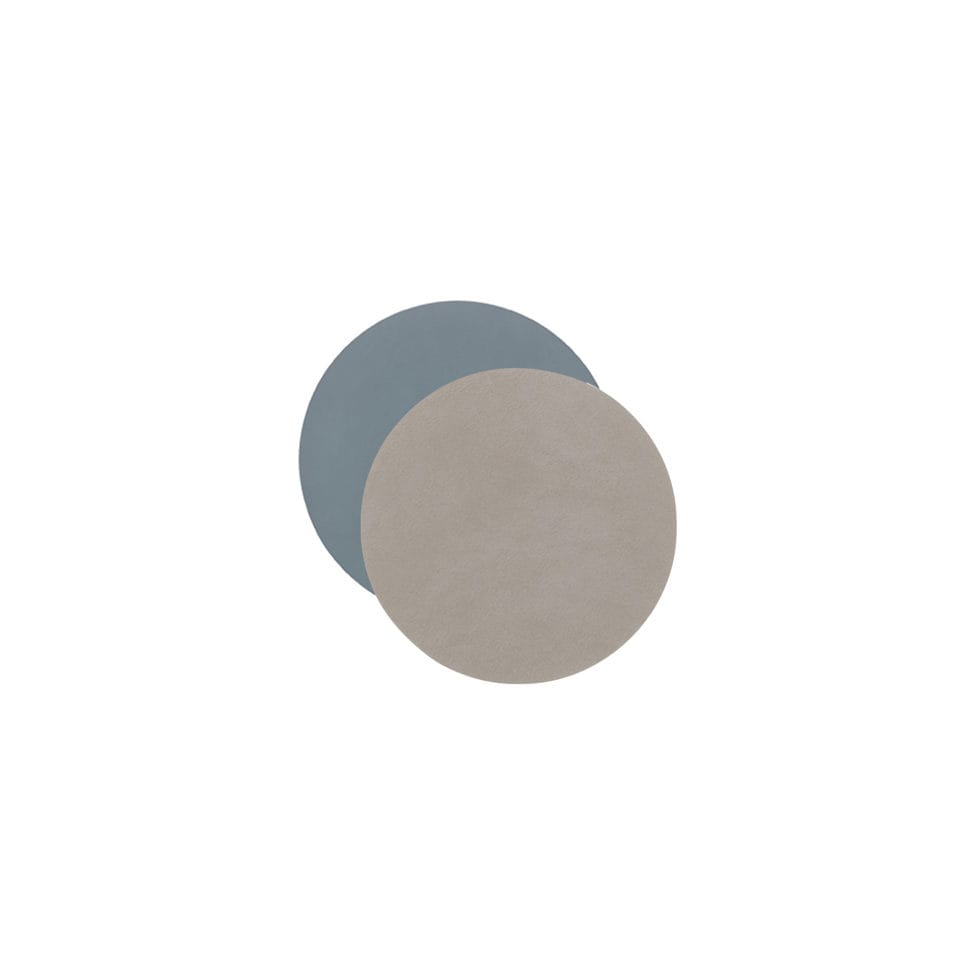 Dessous de verre
bleu clair/gris clair rond 10cm 