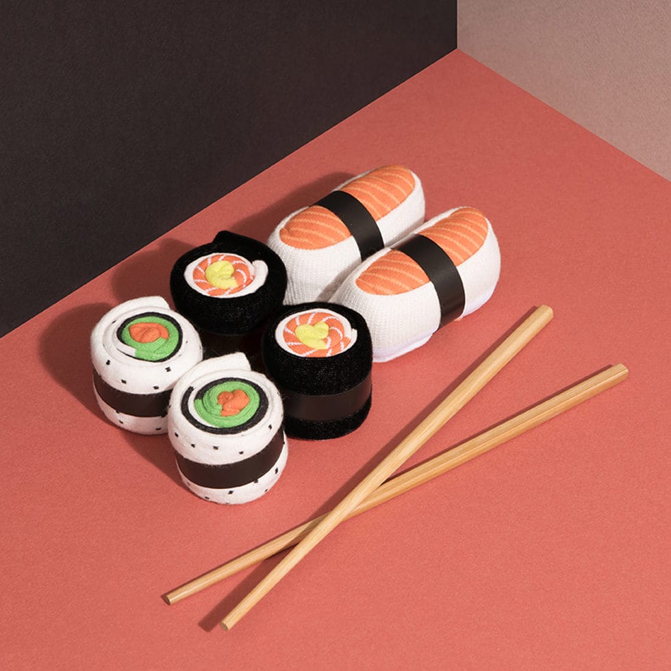 Sushi socks salmon pack of 3 