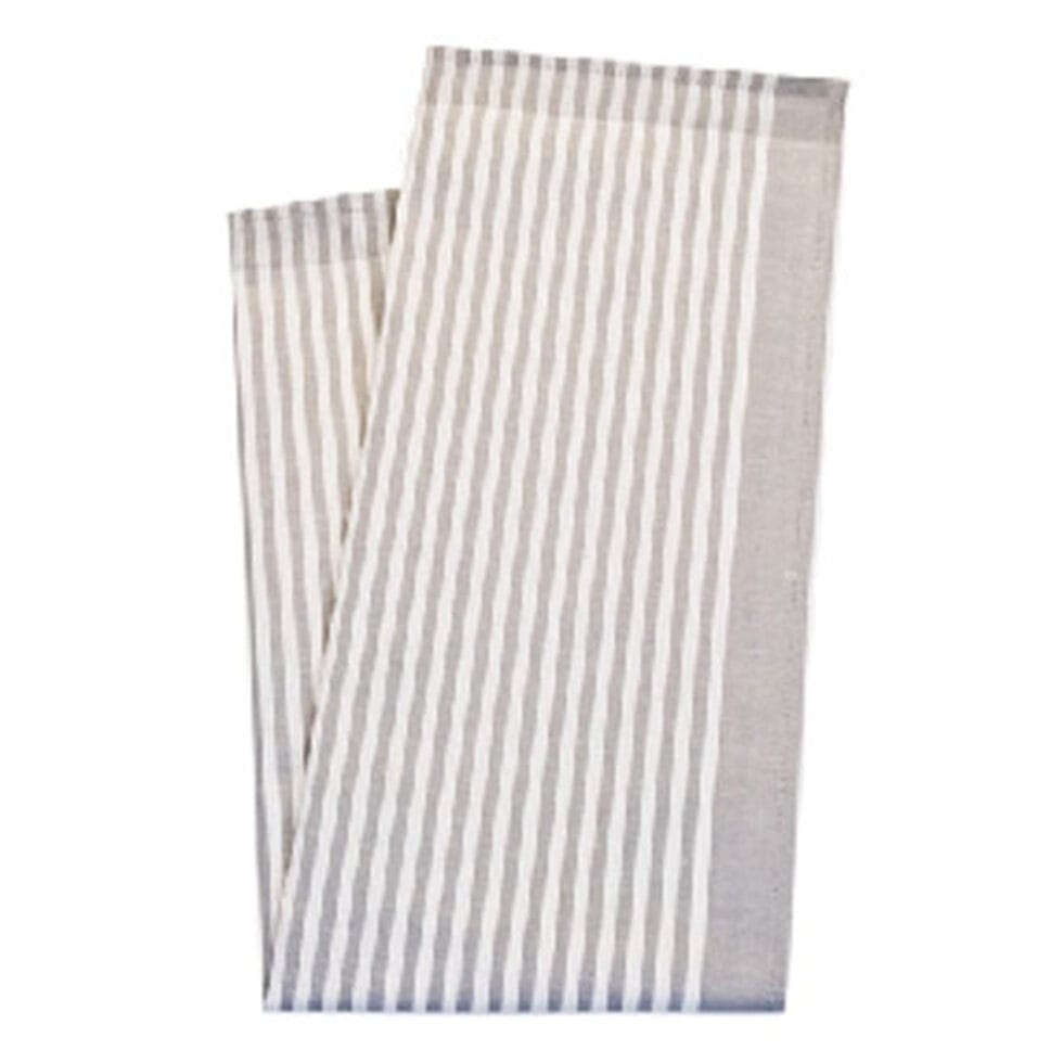 Kitchen towel, stripes light grey 