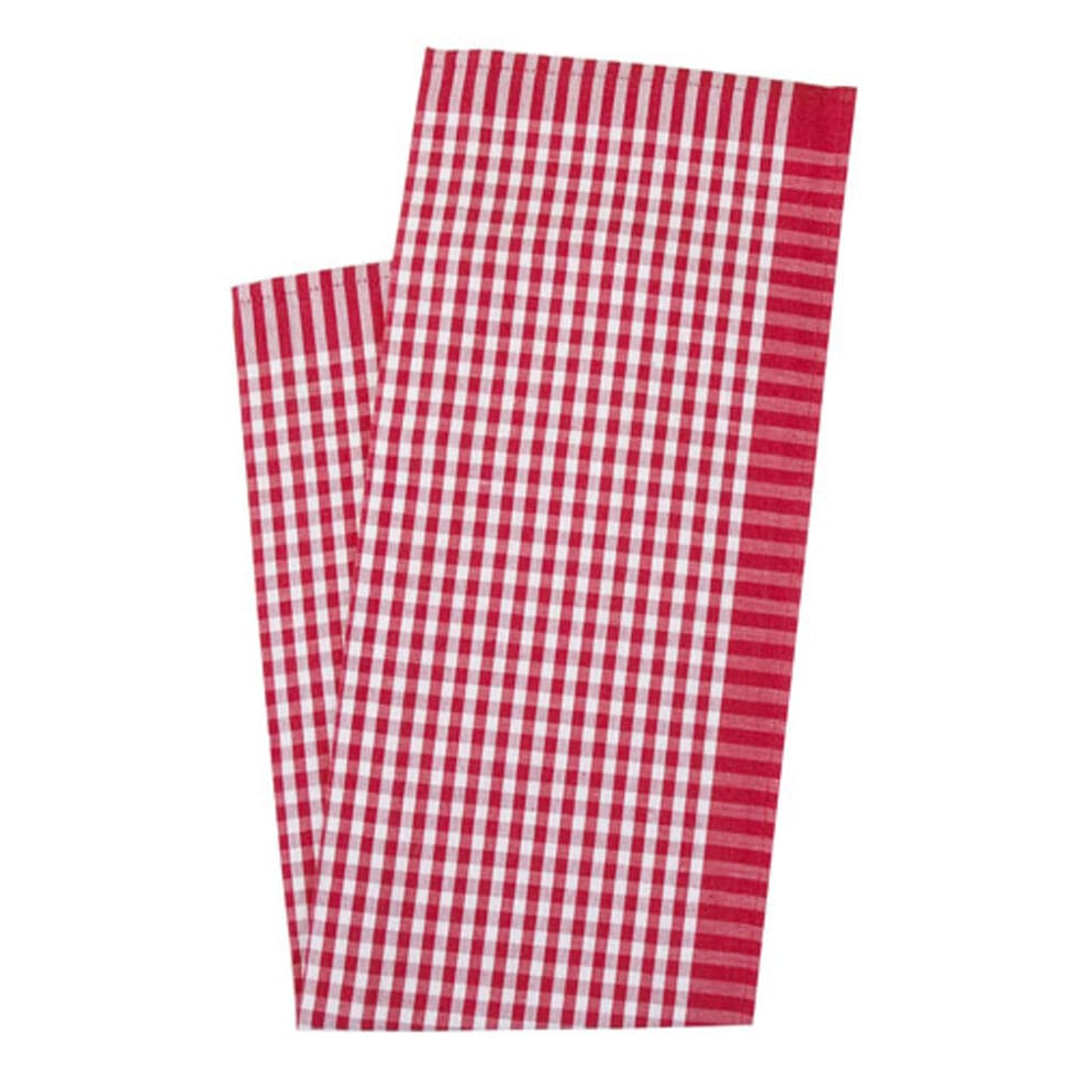 Kitchen towel, check small red 
