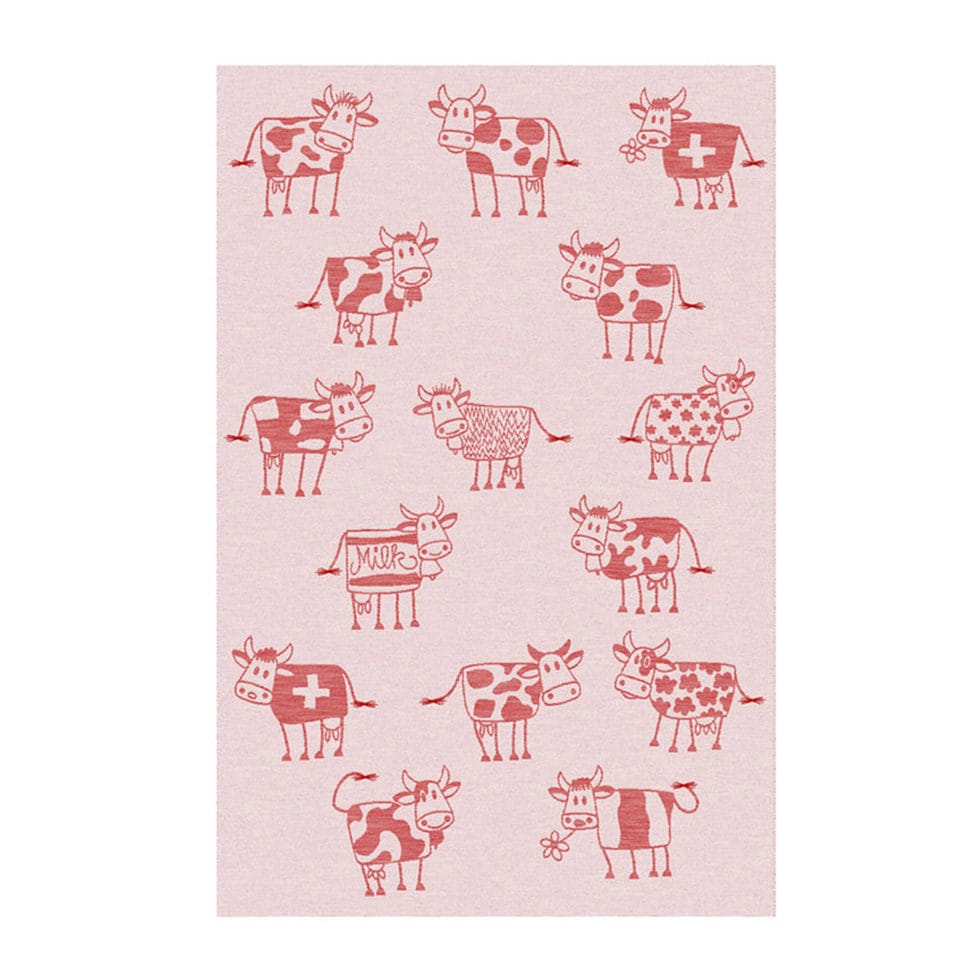 Kitchen towel, cow red 