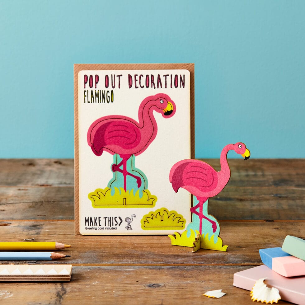 Carte Pop Out, Flamingo 