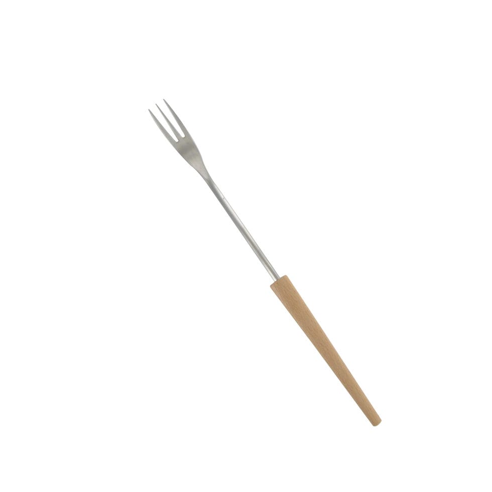 Fondue fork with beech wood handle 