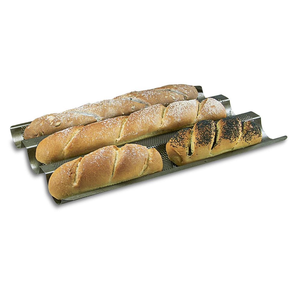 Baguette baking tray perforated 