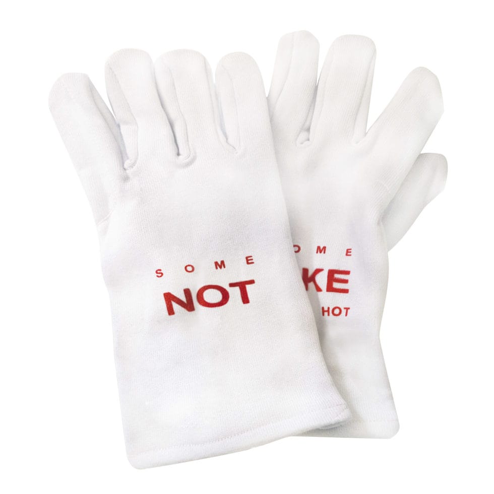 Cooking glove "Some like it hot some not" white/red 