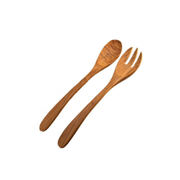 Salatbesteck rund Olivenholz 17 cm 