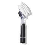 Dish brush with soap dispenser with handle 