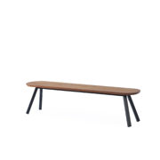 Banc noir 180 cm 