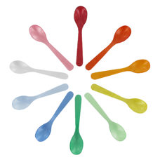 Egg spoon acrylic glass red 