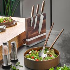 Salad servers with wooden handle 