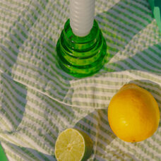 Bougeoir 2en1 verre vert 