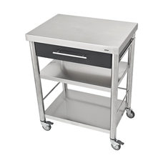 Chariot de cuisine Corian noir1 tiroir50 x 70 