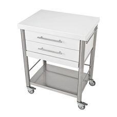 Küchenwagen Corian weiss 
2 Schubladen 
50 x 70 