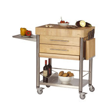 Küchenwagen Weissbuche Stirnholz
2 Schubladen 
50 x 70 