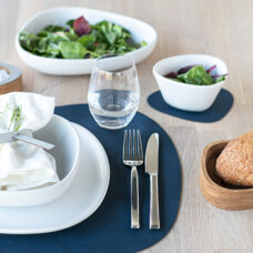 Napperon
bleu foncé/pétrole curbe 37x44 