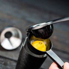 Presse-agrumes avec poignée d`gris 