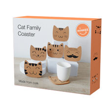 Dessous de verre liège chat 6 pièces 