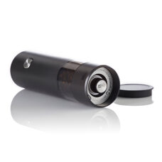 Electric pepper or salt mill
with light, dark gray 
